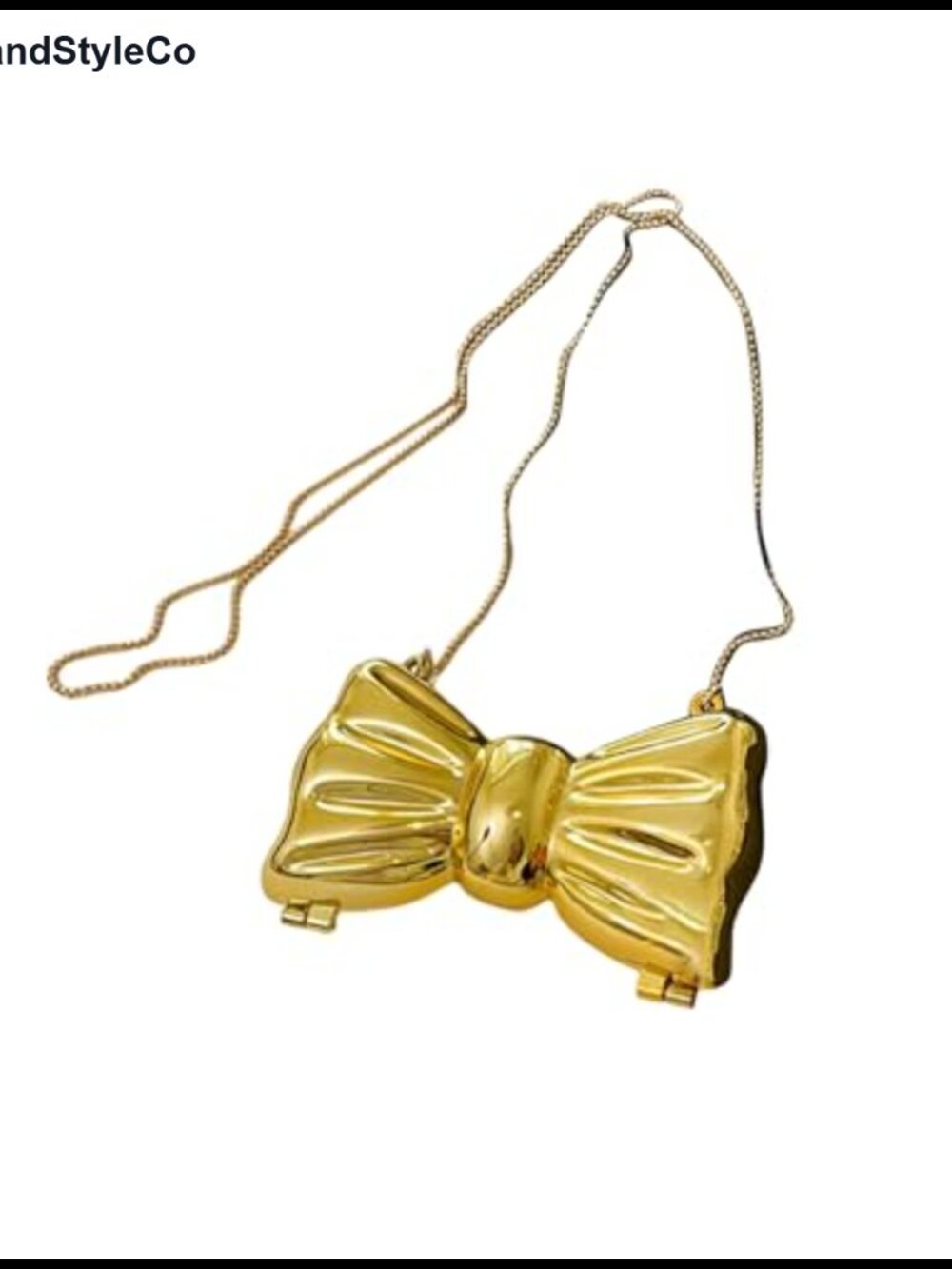 GORGLITTER Bow Clutch Crossbody Mini Handbag Metallic Chain Evening Wedding